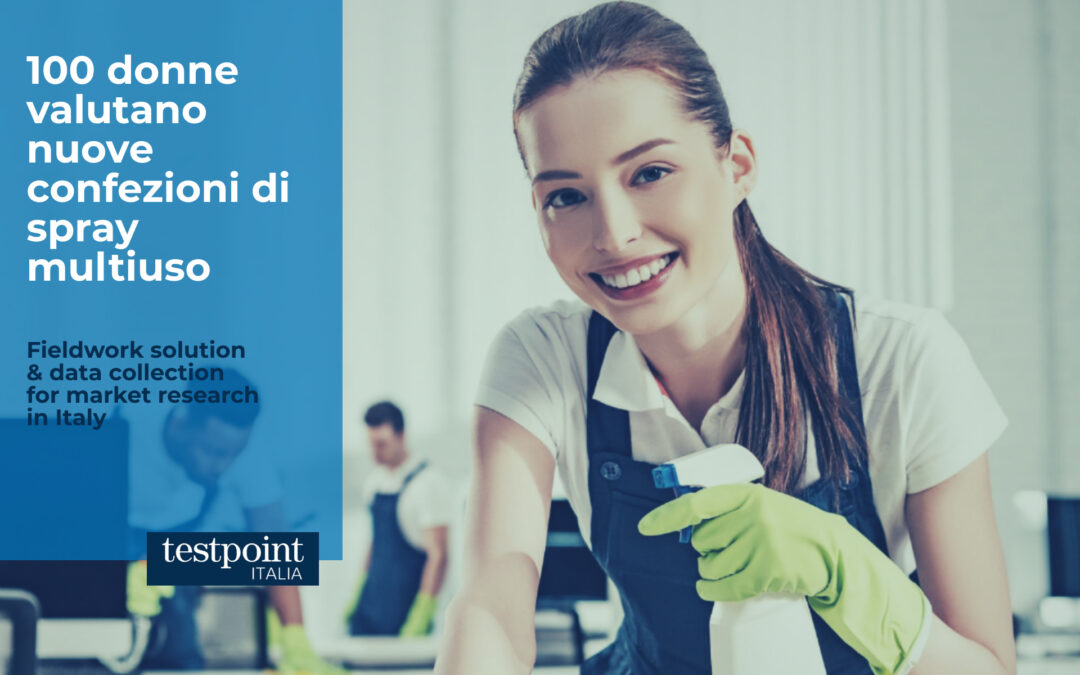 100 donne valutano nuove confezioni di spray multiuso 